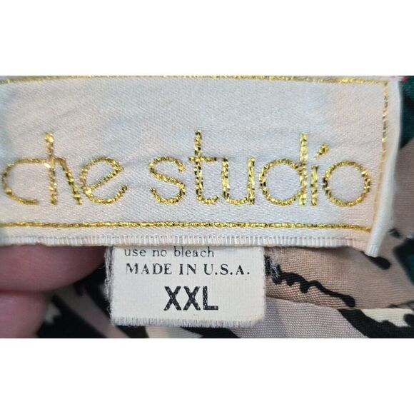 Vintage Che Studio Multi-Color Abstract Print Blouse office wear 90's Academia - Picture 6 of 9